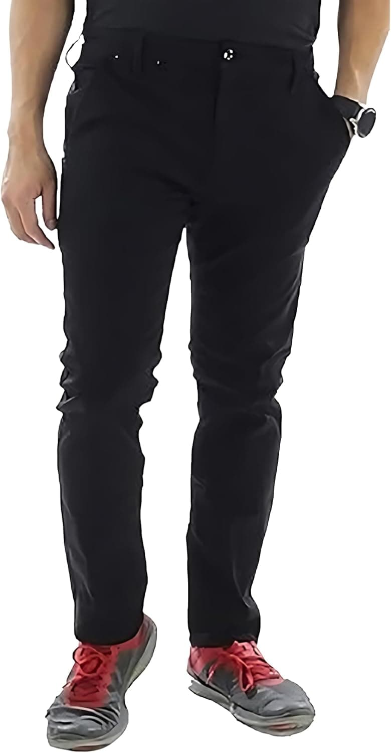 Access Chino Pants for Men, Premium Cotton & Spandex Blend, Basic Casual Uniform Stretchy Straight Fit Chinos Pants Men image 3