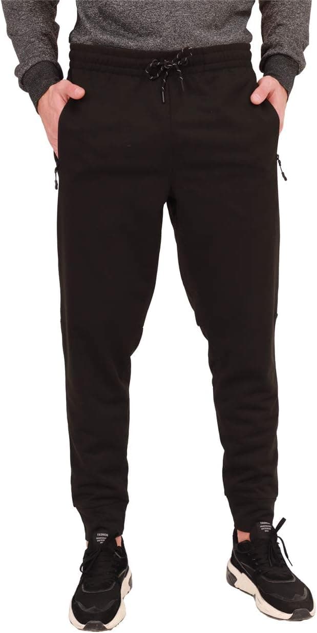 1 Pack2 Pack Mens Jogger Gym Sweatpants, Athletic Jogger Workout Pants for Men,Running Track Pants with Zipper Pockets image 4