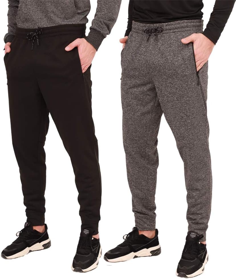 1 Pack2 Pack Mens Jogger Gym Sweatpants, Athletic Jogger Workout Pants for Men,Running Track Pants with Zipper Pockets image 5