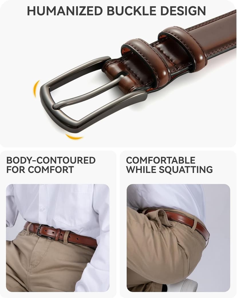 Belt Men - 1 1/8" Mens Belts Leather - Perfect Companion to Mens Dress Shoes image 1
