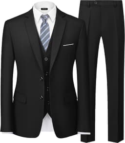 Men's 3-Piece Slim Fit Suit Set with Jacket, Vest, Pants, and Tie image 2