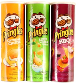 Pringles Potato Chips Variety Bundle: Cheddar Cheese, Sour Cream & Onion, BBQ 5.96oz 3 Pack Image