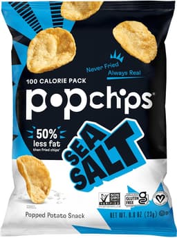 Popchips Sea Salt Potato Chips Single Serve 0.8 Ounce Image