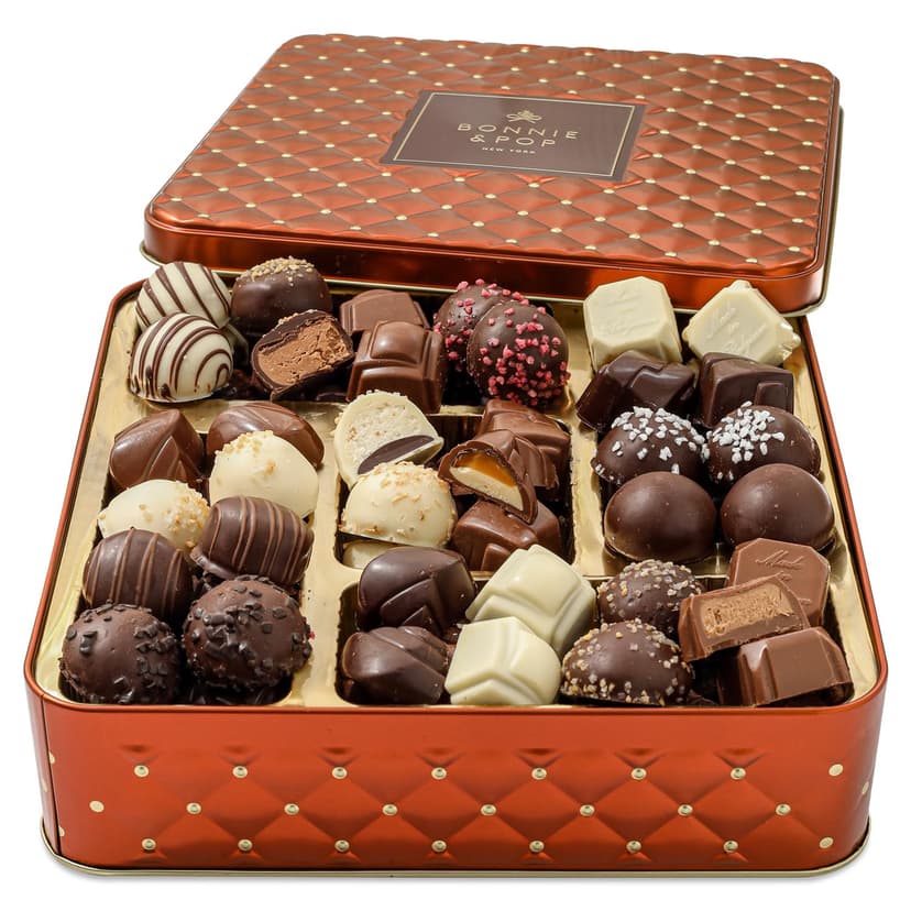 Chocolate Gift Basket, Belgium Truffle Candy Food Arrangement Platter image 1