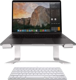 Macally Compact Keyboard and Ergonomic Laptop Stand for Improved Productivity and Posture Image