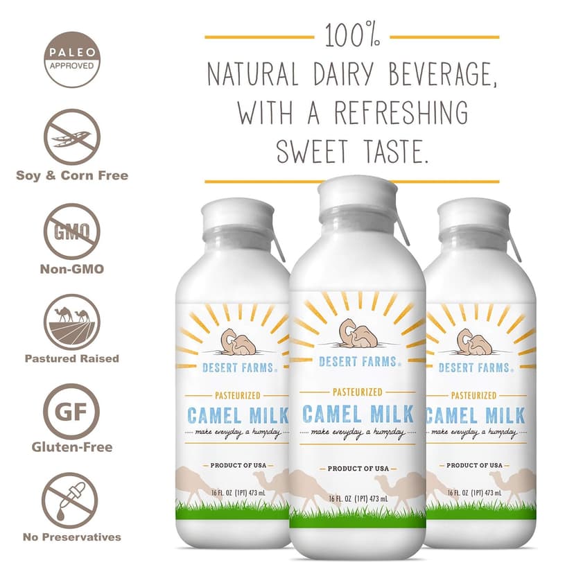 Organic Fresh Frozen Camel Milk - Fresh Flavor with Health Benefits [6 Pack] image 2